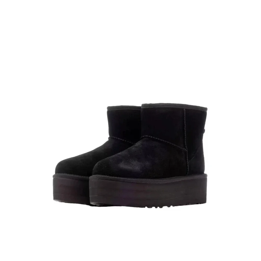 UGG Classic Mini 1143700K-001 Boots Girls US 6 M Black Suede Platform ZOGG3719